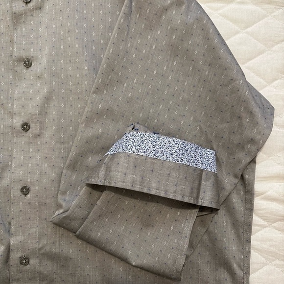 Joseph Abboud Non Iron Classic Fit Cotton Gray Long Sleeves Dress Shirt L NWT - Picture 7 of 15